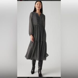 Levi’s NEW WITH TAGS Cielo Small‎ Georgette Midi Dress boho coastal preppy